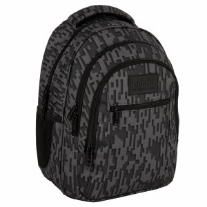 CZARNY PLECAK MŁODZIEŻOWY BACKUP SZKOLNY DERFORM 4 komorowy MODNY STEEL