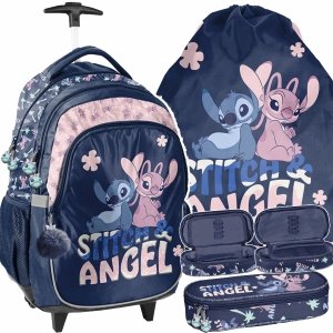 PLECAK STITCH NA KÓŁKACH SZKOLNY DO 1 KLASY LILO i STICH KOMPLET 3w1 PASO