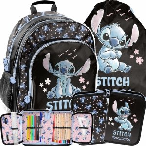 STITCH PLECAK SZKOLNY DO KLAS 1 KOMPLET 3 ele. LILO i STICH DLA DZIEWCZYNY