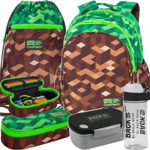 CP PLECAK COOLPACK KOMPLET 5el GRA PIKSELE GAME MINECRAFT DLA CHŁOPAKA
