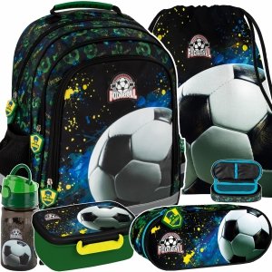 PIŁKARSKI PLECAK SZKOLNY DO 1 KLASY FOOTBALL KOMPLET 5w1 PIŁKA NOŻNA