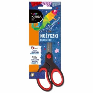 NOŻYCZKI SZKOLNE ERGONOMICZNE ZAOKRĄGLONE DLA DZIECKA KIDEA KOMFORTOWE