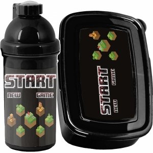 MINECRAFT ZESTAW 2w1 BIDON ŚNIADANIÓWKA DLA CHŁOPAKÓW GAMER GAMING GRA GRY