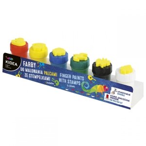 Farby do Malowania Palcami ze Stempelkami 6 Kolorów Kidea dla Dzieci [FDPS6KA]