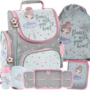 Śliczny Tornister Baletnica dla Dziewczyny Zestaw 5w1 Paso [PP21BL-525]