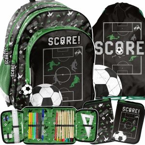 PIŁKA NOŻNA PLECAK SZKOLNY DO 1 KLASY SZKOŁY PODSTAWOWEJ KOMPLET 3el PASO