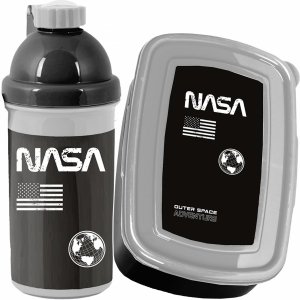 NASA BIDON ŚNIADANIÓWKA CZARNY ZESTAW KOSMOS DLA CHŁOPAKA PASO