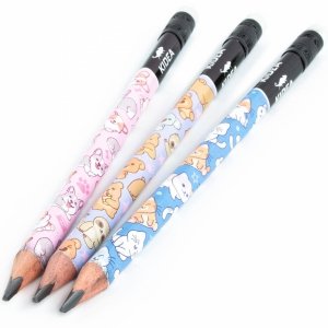 OŁÓWEK TRÓJKĄTNY DO NAUKI PISANIA GRUBY KIDEA ZWIERZĘTA z GUMKĄ