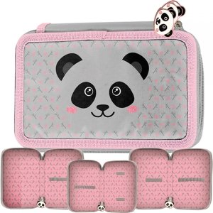 Piórnik Szkolny Miś Panda 3-Komorowy dla Dziewczynki [PP20PA-023BW]