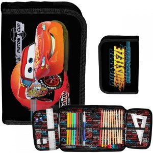 Nowy Wyposażony Szkolny Piórnik Cars Auta dla Uczniów Zygzak [DC23CC-P001]