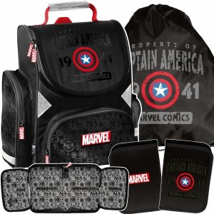 TORNISTER AVENGERS SZKOLNY CHŁOPIĘCY KAPITAN AMERYKA IRONMAN KOMPLET 3w1