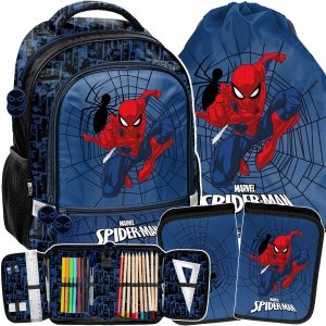 PLECAK SPIDERMAN SZKOLNY DO 1 KLASY DLA CHŁOPAKA DO PODSTAWÓWKI KOMPLET 3el