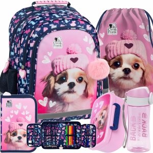 PLECAK PIESEK DERFORM DLA UCZENNIC SZKOLNY KOMPLET 5w1 DO PODSTAWÓWKI DOG