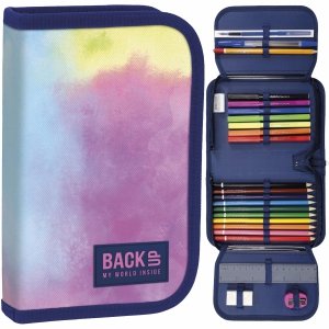 Pastelowy Piórnik BackUP z Wyposażeniem do Szkoły dla Dziewczynek [PB5SW29]