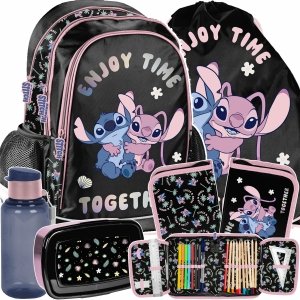 PLECAK STICH SZKOLNY DLA DZIEWCZYNY DO 1 KLASY STITCH i LILO KOMPLET 5w1