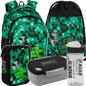 PLECAK CP COOLPACK ZESTAW 5w1 SZKOLNY PIKSELE GAMER GAMING DLA CHŁOPAKA