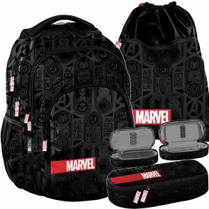 Plecak Szkolny Marvel Paso dla Chłopaka Czarny Komplet [AV22MM-2706]
