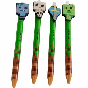 4 szt. WYMAZYWALNY DŁUGOPIS KOMPLET MINECRAFT KIDEA PIKSELE GAMING GAMER