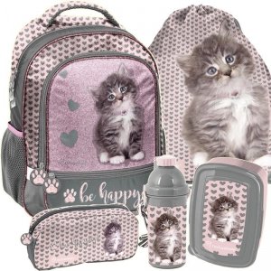 Plecak z Kotem  dla Dziewczyny do Szkoły Podstawowej [RLD-260]