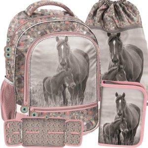 Szkolny Plecak dla Dziewczyny Koń Konie Komplet [PP20KO-260]