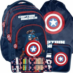 Avengers Plecak dla Chłopaka Szkolny Capitan Ameryka Komplet [ACP-2706]