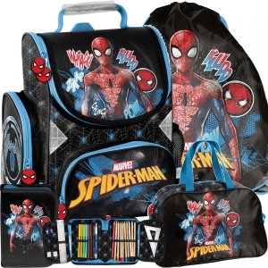 Chłopięcy Tornister do Szkoły Paso Spider Man Komplet 4w1 [SP22LL-525]