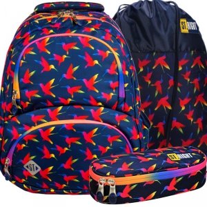 St.Right Plecak Młodzieżowy Szkolny Rainbow Birds [BP7]
