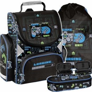 TORNISTER GAMEPAD GRY SZKOLNY GAMING DLA CHŁOPAKA DO KLAS 1-4 KOMPLET 3 el