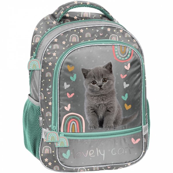 PLECAK SZKOLNY KOTY DO 1 KLASY PODSTAWÓWKI KOTEK DZIEWCZĘCY Z KOTKIEM CATS