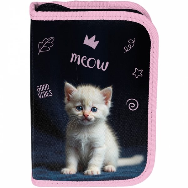 PIÓRNIK KOTEK SZKOLNY DO PODSTAWÓWKI DLA DZIEWCZYNEK DO 1 KLASY Z KOTKIEM