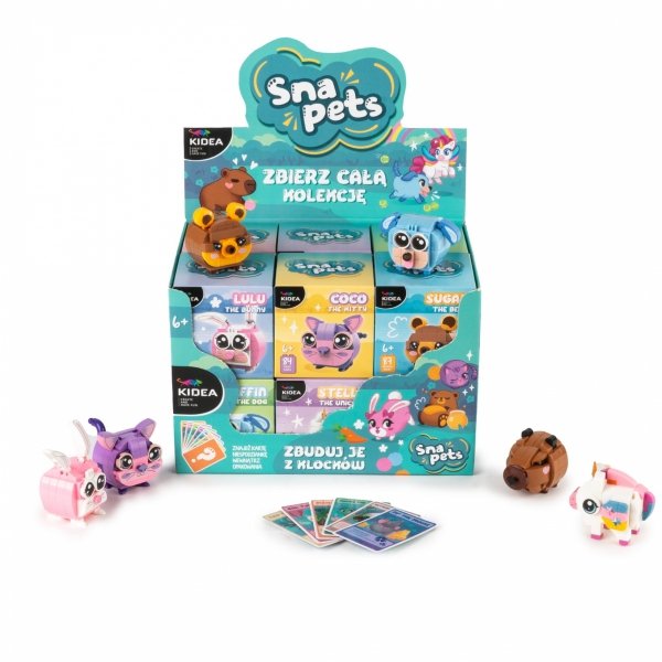 SNAPETS KLOCKI KONSTRUKCYJNE 76 ELEMENTÓW PIES NIEBIESKI MUFFIN KIDEA