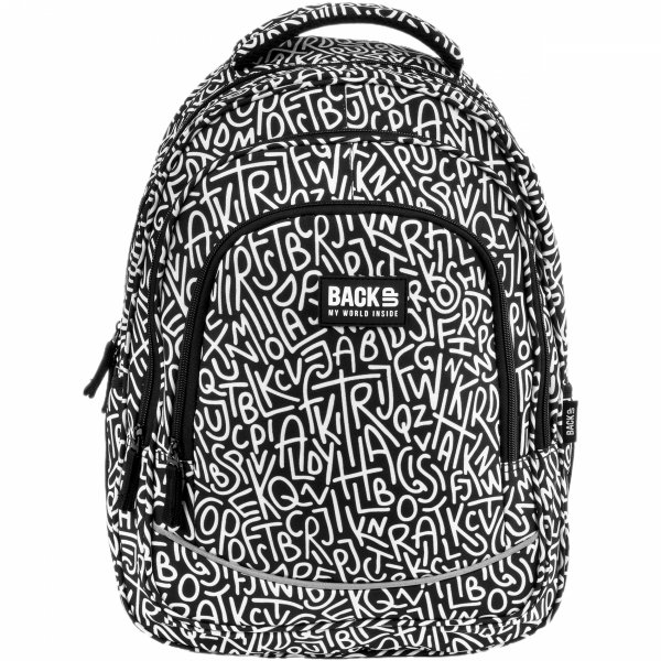 PLECAK KOMPLET 2w1 BACKUP SZKOLNY MŁODZIEŻOWY LITERY GRAFFITI 3 KOMOROWY