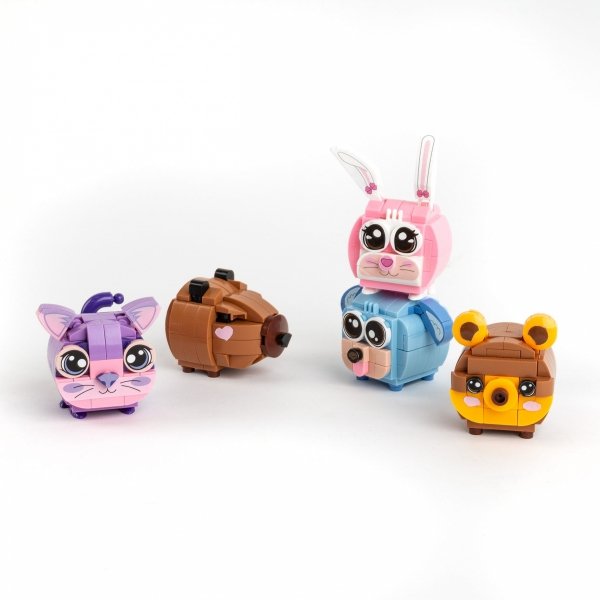 SNAPETS KLOCKI KONSTRUKCYJNE 76 ELEMENTÓW PIES NIEBIESKI MUFFIN KIDEA