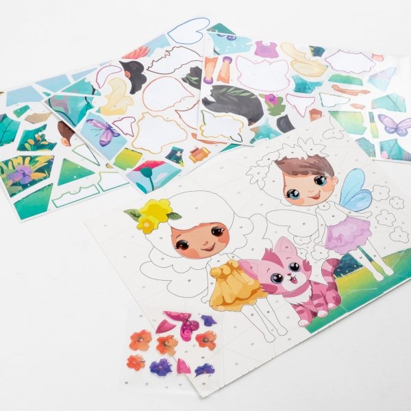 WYKLEJANKA PO NUMERACH ZESTAW KREATYWNY WRÓŻKA KOTEK MAGIC KIDEA