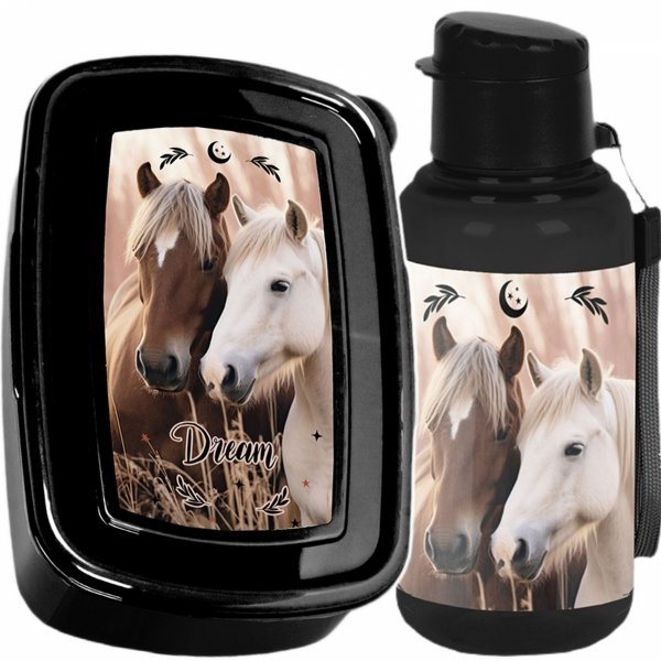 KONIE ZESTAW 2w1 BIDON ŚNIADANIÓWKA DLA DZIEWCZYNY NA DRUGIE ŚNIADANIE KOŃ