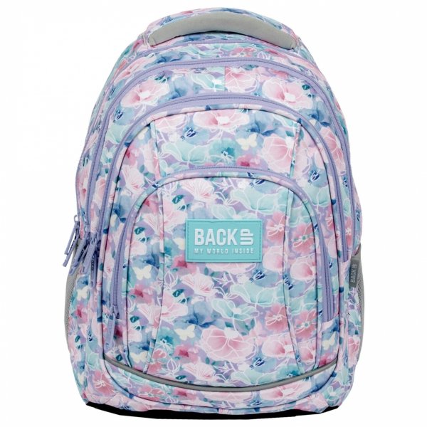 PLECAK KWIATY BACKUP DERFORM DO SZKOŁY MŁODZIEŻOWY PASTELOWY KOMPLET 5 ele.