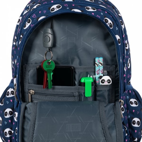 Plecak dla Uczennicy St.Right Majewski Panda zestaw 5w1 [BP26]