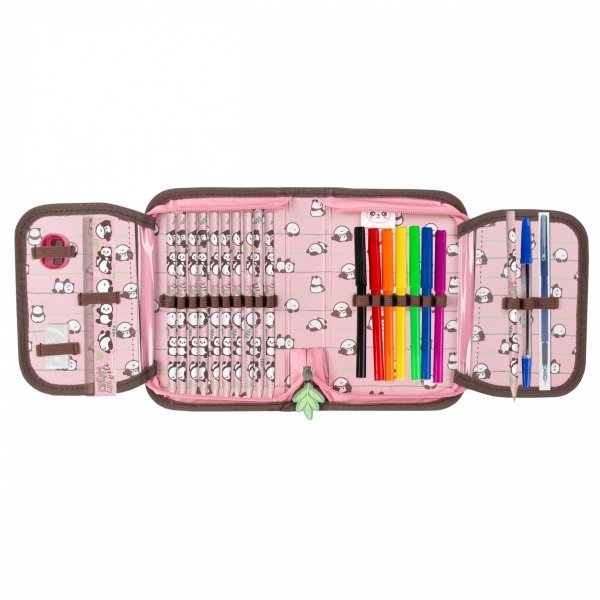 PANDA PLECAK z MISIEM DLA UCZENNIC SZKOLNY DZIEWCZĘCY DO 1 KLASY ZESTAW 5el