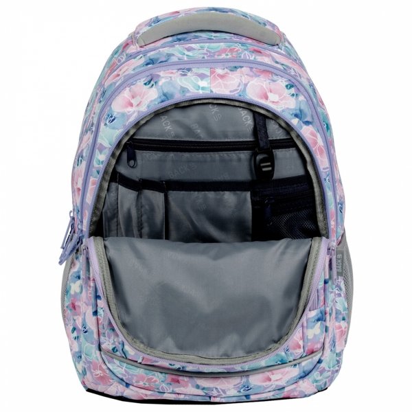 PLECAK KWIATY BACKUP DERFORM DO SZKOŁY MŁODZIEŻOWY PASTELOWY KOMPLET 5 ele.