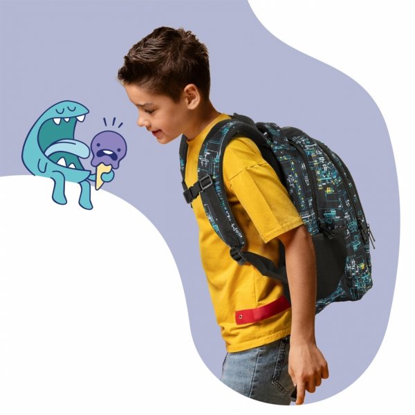 PLECAK MŁODZIEŻOWY BACKUP DLA CHŁOPAKA SZKOLNY UKŁAD SCALONY ZESTAW 2w1