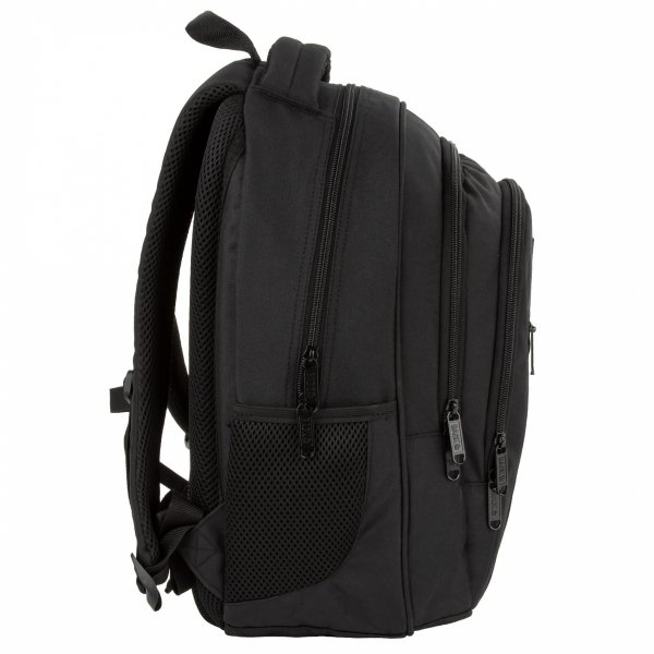 CZARNY PLECAK MŁODZIEŻOWY BACKUP SZKOLNY DERFORM 4 komorowy ZESTAW 5w1