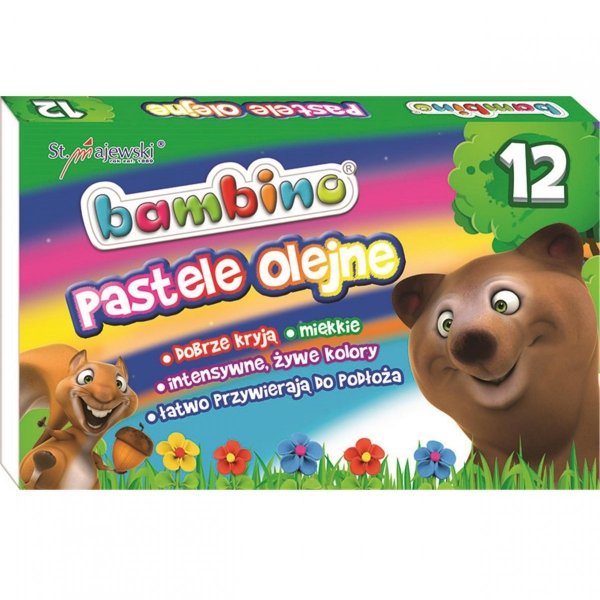 Pastele Olejne Bambino 12 Kolorów Kredki dla Dzieci [003110]