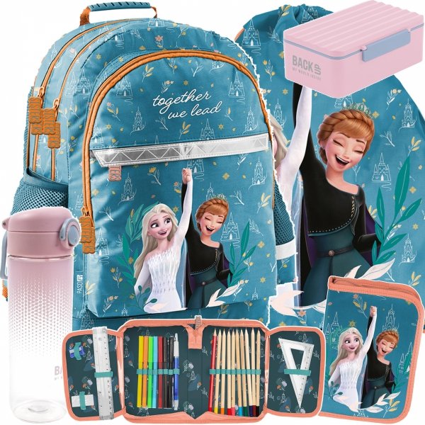 KOMPLET 5w1 KRAINA LODU FROZEN PLECAK SZKOLNY DZIECIĘCY DO KLAS 1-4 PASO