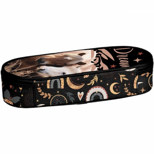 KOŃ PIÓRNIK DLA DZIEWCZYNY Z KONIEM SZKOLNY OTWIERANY Z KLAPKĄ HORSE PASO