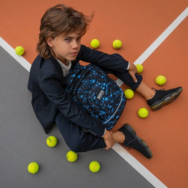 PLECAK BACKUP SZKOLNY MŁODZIEŻOWY DLA CHŁOPAKA 4 kom. BYTEWAVE NIEBIESKI