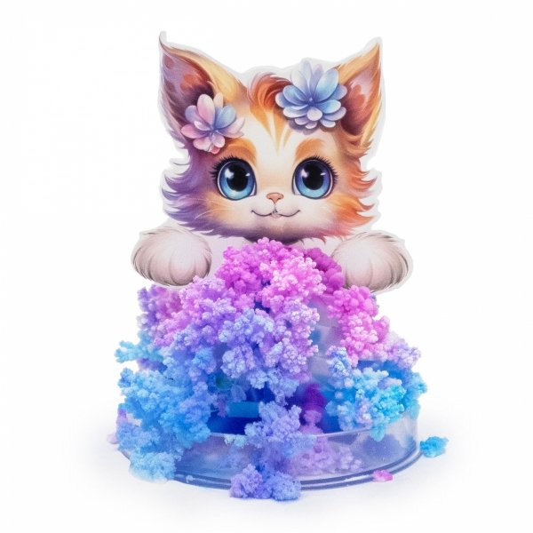 KOTEK MAGICZNY KRYSTALICZNY ROSNĄCE KRYSZTAŁY ZESTAW KREATYWNY KIDEA Z KOTKIEM