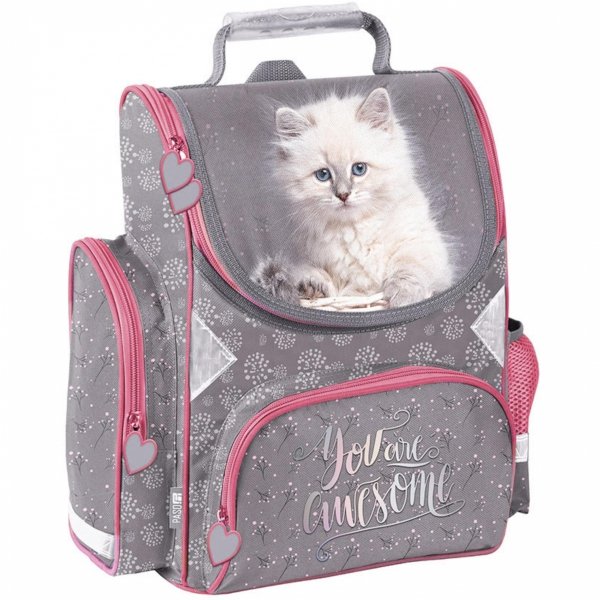 PASO TORNISTER SZKOLNY KOTY DZIEWCZĘCY Z KOTKIEM KOMPLET 5w1 KOTKI