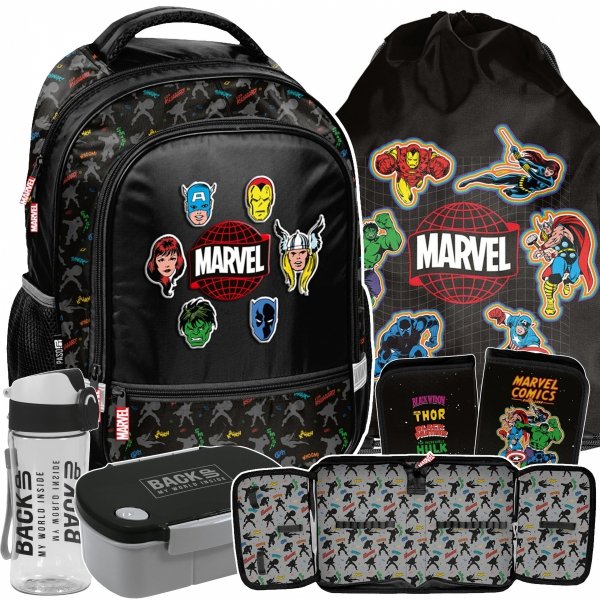 PLECAK SZKOLNY AVENGERS DO 1 KLASY DLA CHŁOPAKÓW ZESTAW 5w1 THOR HULK