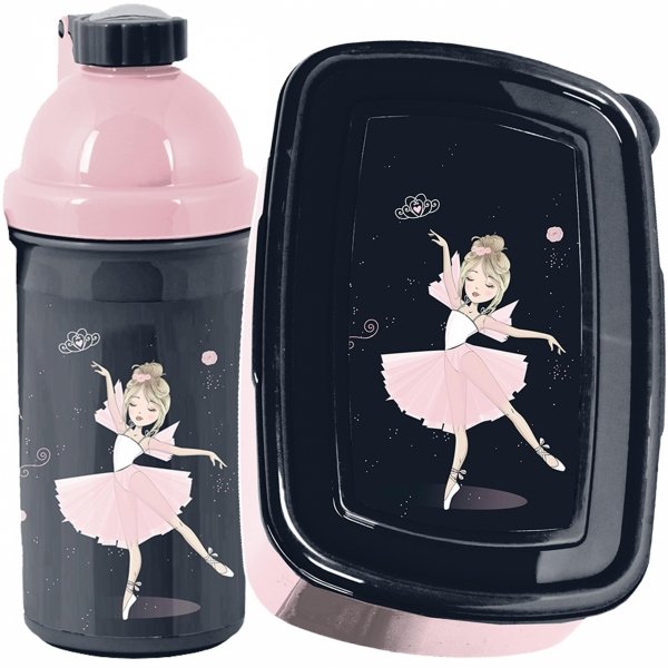 Bidon Śniadaniówka BALERINA Zestaw Śniadaniowy dla Dziewczynek do Szkoły