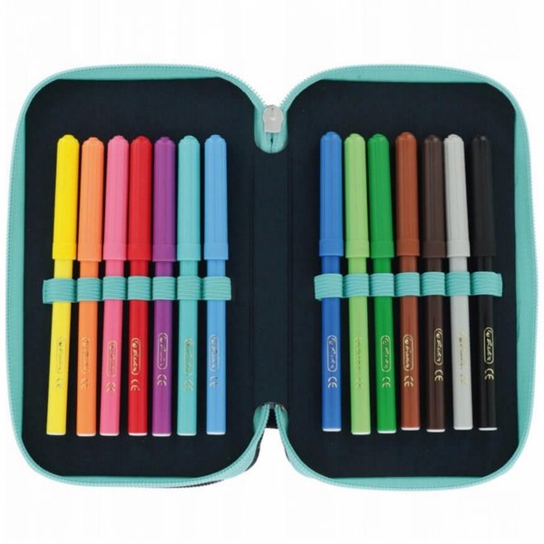 HERLITZ PIÓRNIK 3 komorowy DO SZKOŁY z WYPOSAŻENIEM LIONS